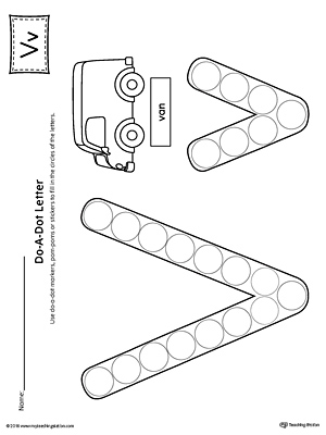 letter v do a dot worksheet myteachingstationcom