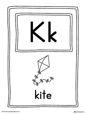 Letter K Large Alphabet Picture Card Printable