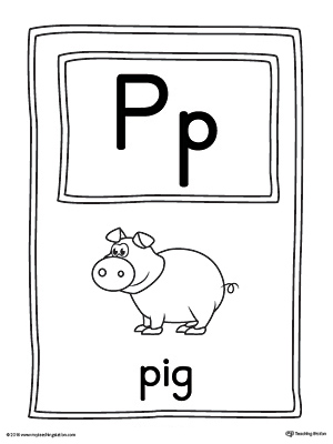 Letter P Large Alphabet Picture Card Printable
