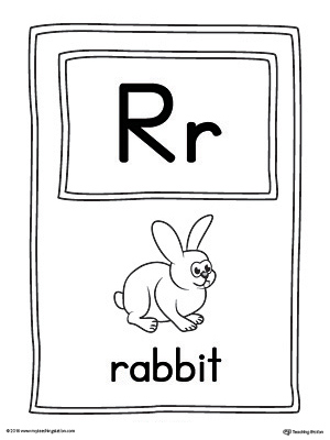 Letter R Large Alphabet Picture Card Printable