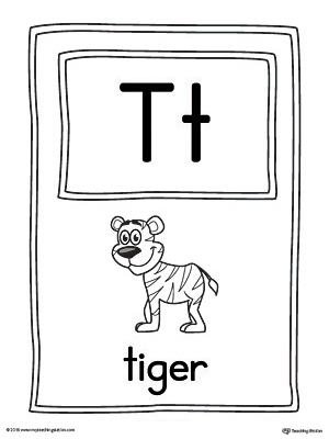 Letter T Large Alphabet Picture Card Printable