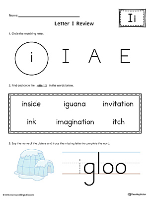 Learning the Letter I printable worksheet is packed with activities for students to learn all about the letter I.