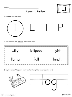 Learning the Letter L Worksheet