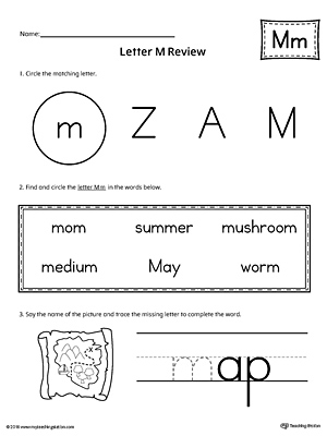 Learning the Letter M Worksheet