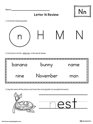 Learning the Letter N can be easy and simple with the right tools. Download this action pack worksheet and help your student learn all about the letter N.