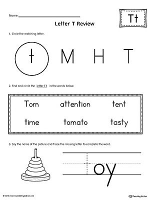 Learning the Letter T Worksheet