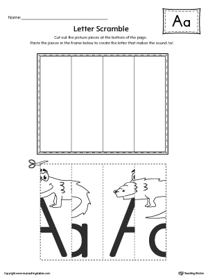 Letter A Scramble Worksheet