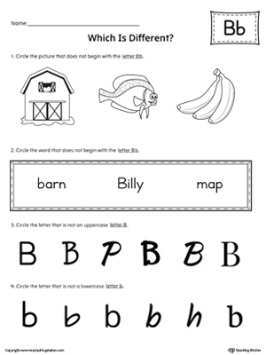 FREE* Letter B Beginning Sound Word List