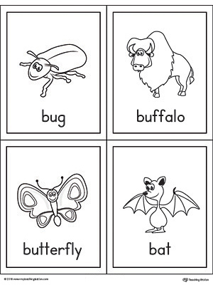 Logical printable worksheet alphabet beginning sounds flip book in black  and white.Letter B. Trace words for pictures. butterfly, ball, banana, boat  25338581 Vector Art at Vecteezy