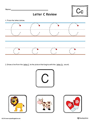 Letter C Review Worksheet (Color)