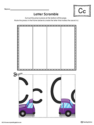 Letter C Scramble Worksheet (Color)