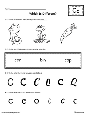 Letter C Which is Different Worksheet