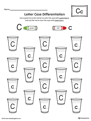 Letter Case Recognition Worksheet: Letter C