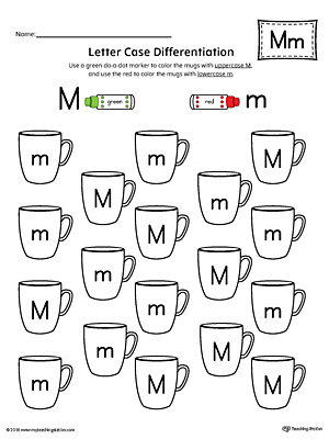 Letter Case Recognition Worksheet: Letter M