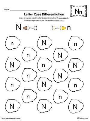 Trace Letter N and Connect Pictures Worksheet | MyTeachingStation.com