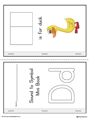 Letter D Cut-And-Paste Printable Mini Book (Color)