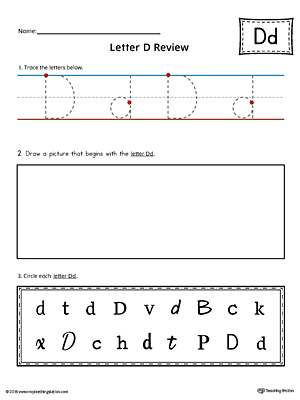 Letter D Practice Worksheet