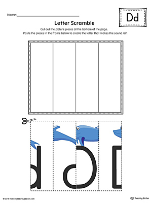 Letter D Scramble Worksheet (Color)