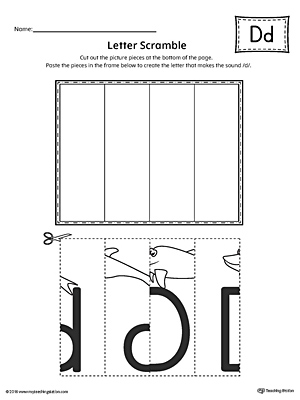 Letter D Scramble Worksheet