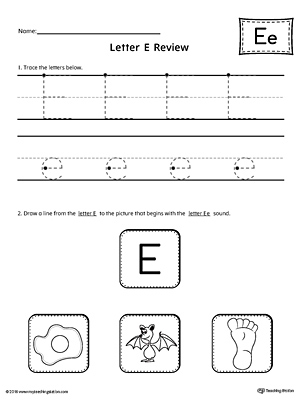 Letter E Review Worksheet