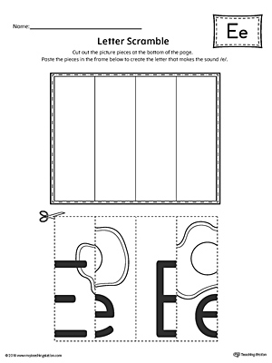 Letter E Scramble Worksheet