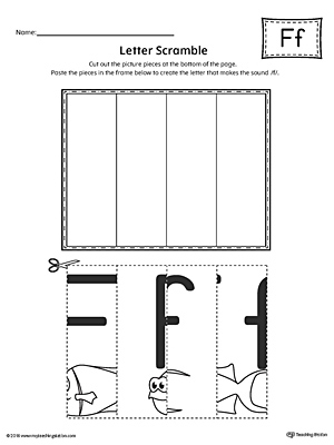 Letter F Scramble Worksheet