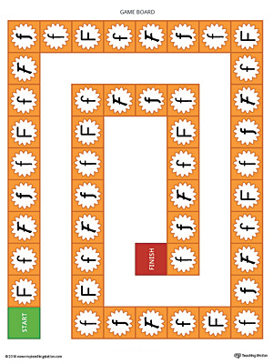 The Letter F Race Game is a printable activity to help your child identify different styles and variations of the letter F.