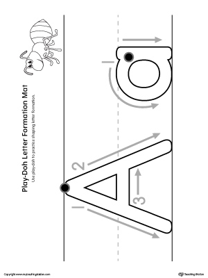 Use the Letter Formation Play-Doh Mat: Letter A as a fun hands-on activity for your kindergartener to learn how to form the letter A.