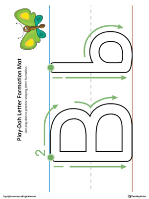 Letter Formation Play-Doh Mat: Letter B Printable (Color)