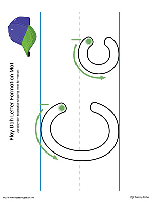 Letter Formation Play-Doh Mat: Letter C Printable (Color)