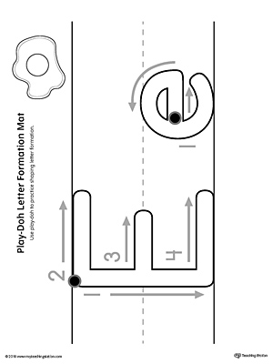 Letter Formation Play-Doh Mat: Letter E Printable