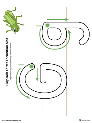 Letter Formation Play-Doh Mat: Letter G Printable (Color)