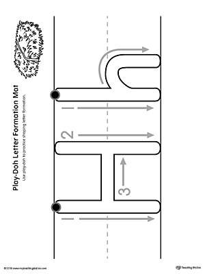Letter Formation Play-Doh Mat: Letter H Printable