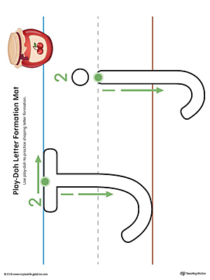 Letter Formation Play-Doh Mat: Letter J Printable (Color)