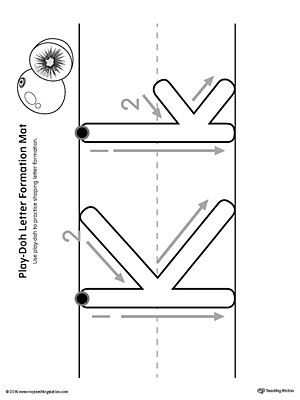Letter Formation Play-Doh Mat: Letter K Printable