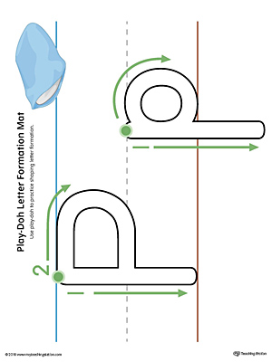 Letter Formation Play-Doh Mat: Letter P Printable (Color)