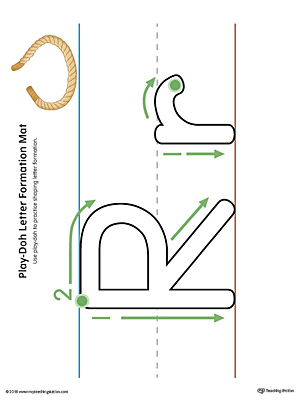 Use the Letter Formation Play-Doh Mat: Letter R in Color as a fun hands-on activity for your preschooler to learn how to form the letter R.