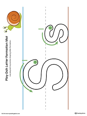 Use the Letter Formation Play-Doh Mat: Letter S in Color as a fun hands-on activity for your preschooler to learn how to form the letter S.