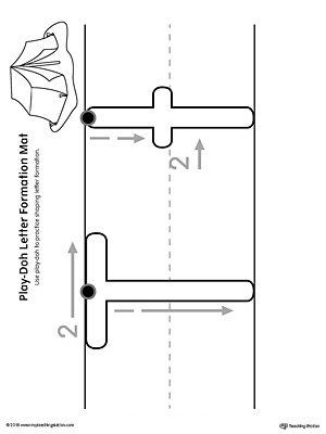 Letter Formation Play-Doh Mat: Letter T Printable