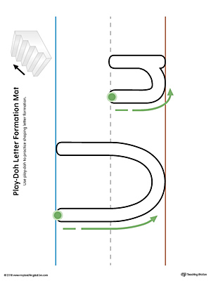 Letter Formation Play-Doh Mat: Letter U Printable (Color)