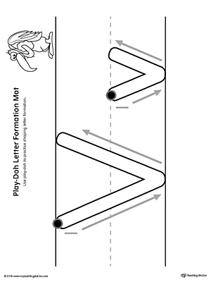 Letter Formation Play-Doh Mat: Letter V Printable