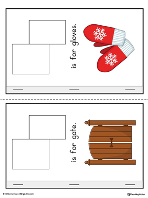 Letter G Cut-Paste Printable MiniBook in Color