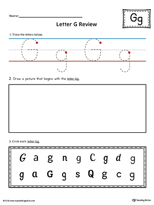 Use the Letter G Practice Worksheet to help your student identify and trace the letter G along with recognizing it