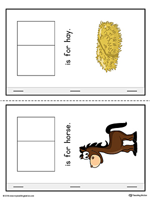 Letter H Cut-Paste Printable MiniBook in Color