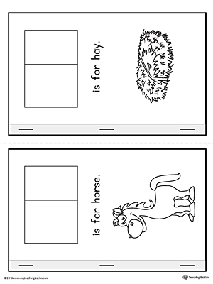 Letter H Cut-Paste Printable MiniBook