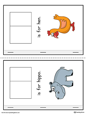 Letter H Cut-And-Paste Printable MiniBook for Preschool in Color