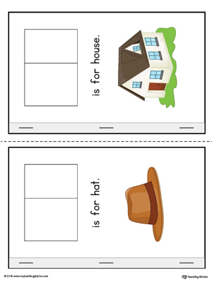 Letter H Cut-And-Paste Printable MiniBook for Kindergarten in Color