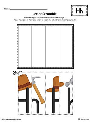 Letter H Scramble Worksheet (Color)