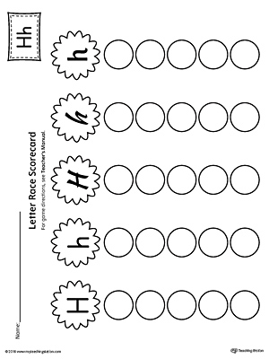 Letter H Activity Race Game for Kindergarten