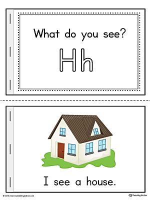 Letter H Words Printable Mini Book (Color)